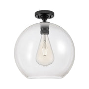 Innovations Crown Point 1Lt 12" Athens Flush, Black/Clear - 434-1F-BK-G122-12