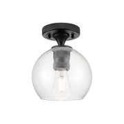 Innovations Crown Point 1Lt 6" Athens Flush, Black/Clear - 434-1F-BK-G122-6