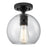 Innovations Crown Point 8" Athens Flush Mount, Black/Clear - 434-1F-BK-G122-8