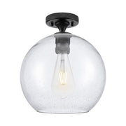 Innovations Crown Point 1Lt 10" Athens Flush, Black/Seed - 434-1F-BK-G124-10