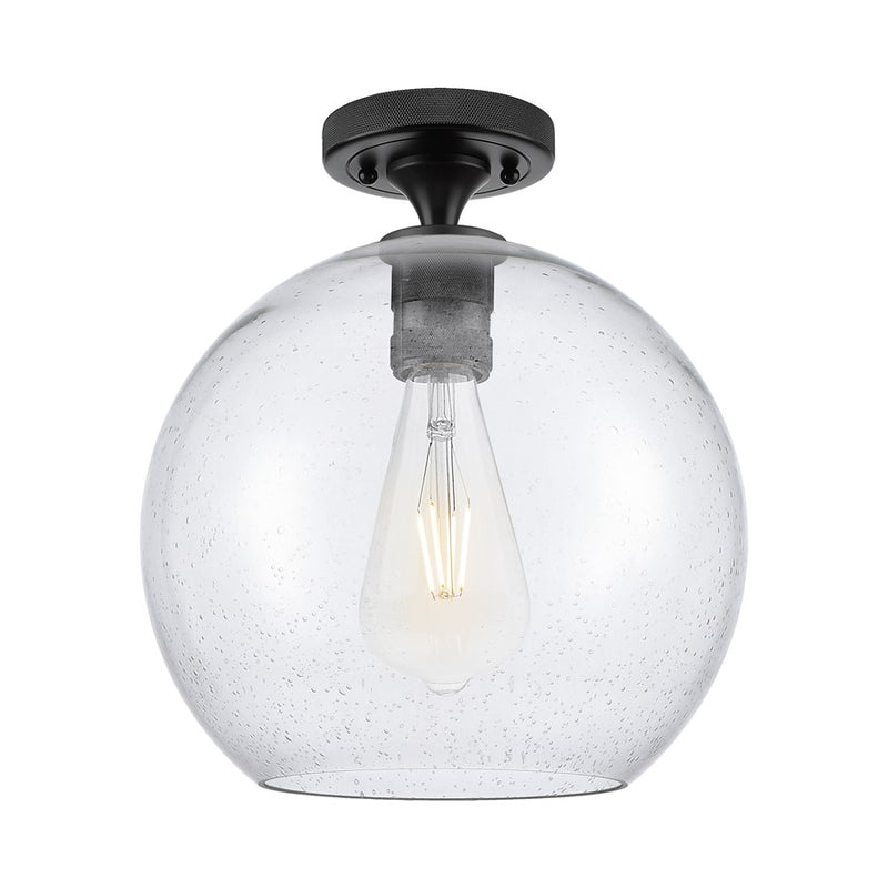 Innovations Crown Point 1Lt 10" Athens Flush, Black/Seed - 434-1F-BK-G124-10