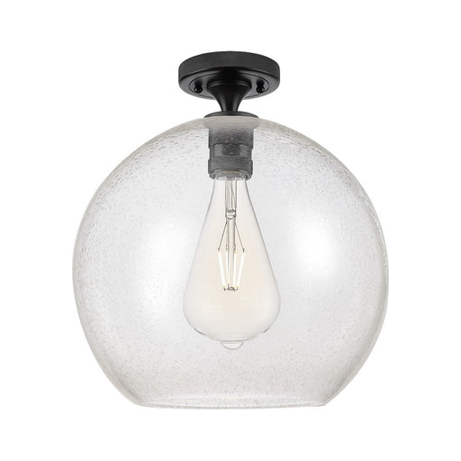 Innovations Crown Point 1Lt 12" Athens Flush, Black/Seed - 434-1F-BK-G124-12