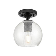 Innovations Crown Point 1Lt 6" Athens Flush, Black/Seed - 434-1F-BK-G124-6
