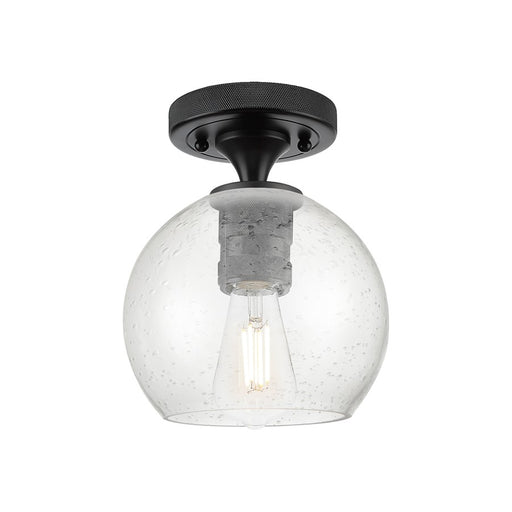 Innovations Crown Point 1Lt 6" Athens Flush, Black/Seed - 434-1F-BK-G124-6