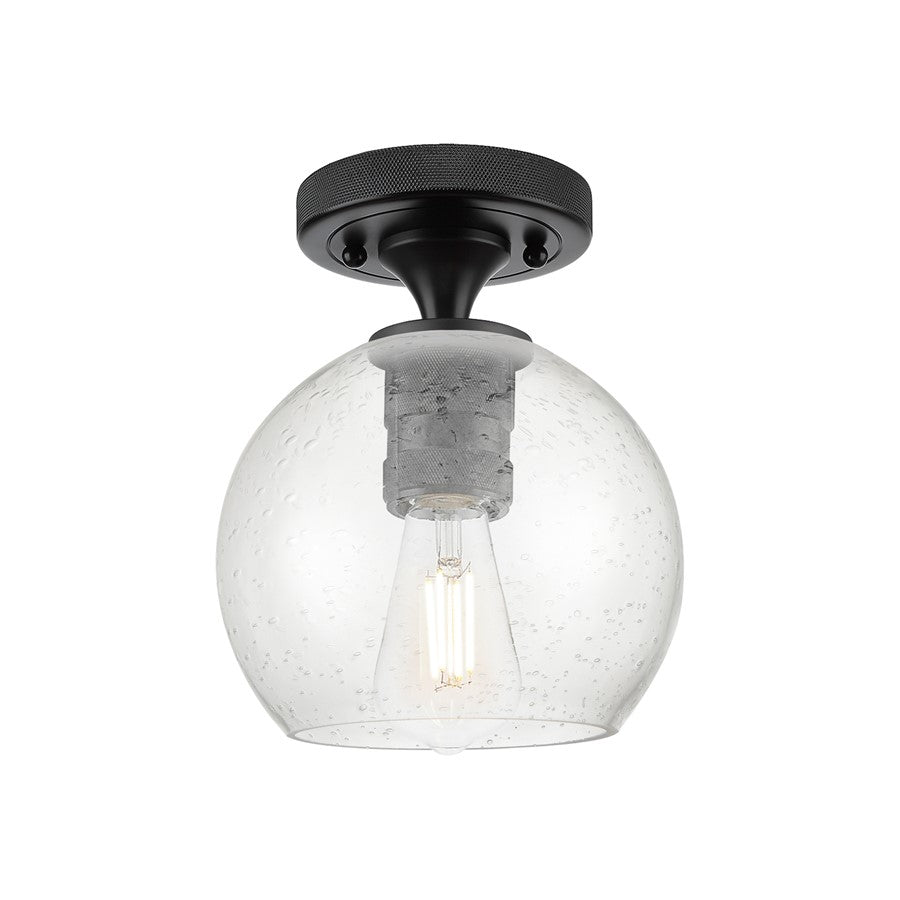 Innovations Crown Point 1Lt 6" Athens Flush, Black/Seed - 434-1F-BK-G124-6