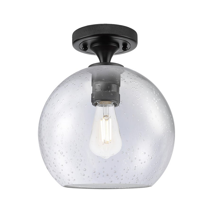 Innovations Crown Point 1Lt 8" Athens Flush, Black/Seed - 434-1F-BK-G124-8