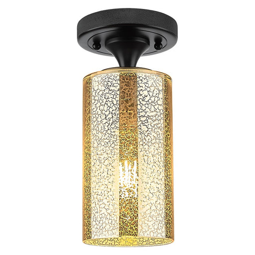 Innovations Crown Point 1Lt 7" Flush Mount, Black/Mercury - 434-1F-BK-G434-7ME