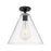 Innovations Crown Point 1Lt 12" Berkshire Flush, Black/Clear - 434-1F-BK-GBC-122