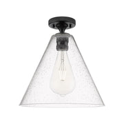 Innovations Crown Point 1Lt 12" Berkshire Flush, Black/Seed - 434-1F-BK-GBC-124