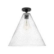 Innovations Crown Point 1Lt 16" Berkshire Flush, Black/Seed - 434-1F-BK-GBC-164