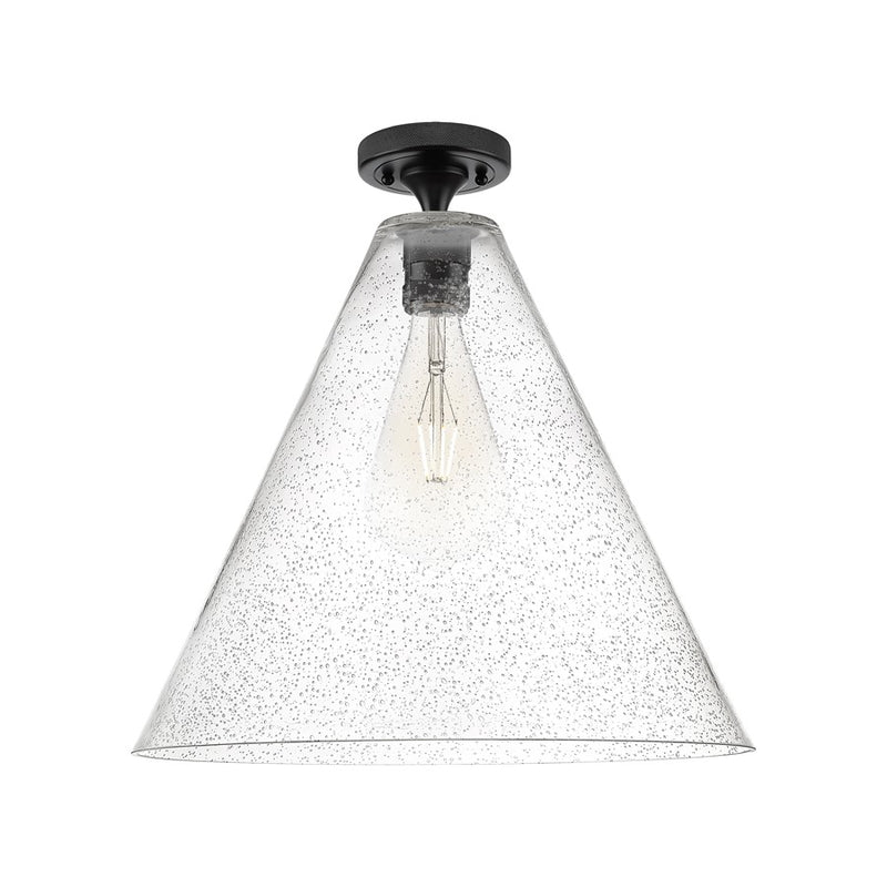 Innovations Crown Point 1Lt 16" Berkshire Flush, Black/Seed - 434-1F-BK-GBC-164