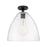 Innovations Crown Point 1Lt 12" Bristol Flush, Black/Clear - 434-1F-BK-GBD-122