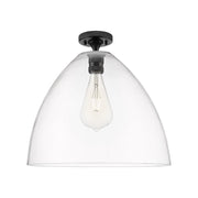 Innovations Crown Point 1Lt 16" Bristol Flush, Black/Clear - 434-1F-BK-GBD-162