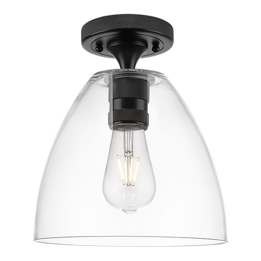 Innovations Crown Point 9" Bristol Flush Mount, Black/Clear - 434-1F-BK-GBD-92