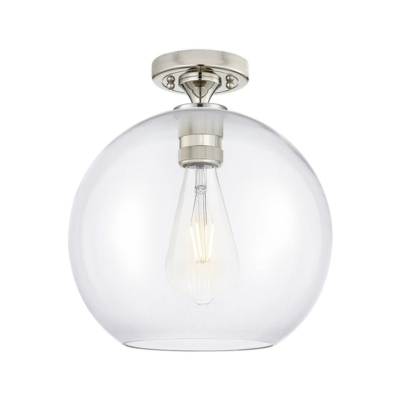Innovations Crown Point 1Lt 10" Athens Flush, PN/Clear - 434-1F-PN-G122-10