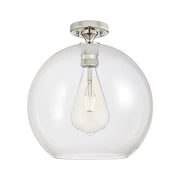 Innovations Crown Point 1Lt 12" Athens Flush, PN/Clear - 434-1F-PN-G122-12