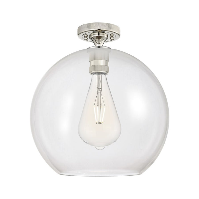 Innovations Crown Point 1Lt 12" Athens Flush, PN/Clear - 434-1F-PN-G122-12