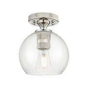 Innovations Crown Point 1Lt 6" Athens Flush, PN/Clear - 434-1F-PN-G122-6