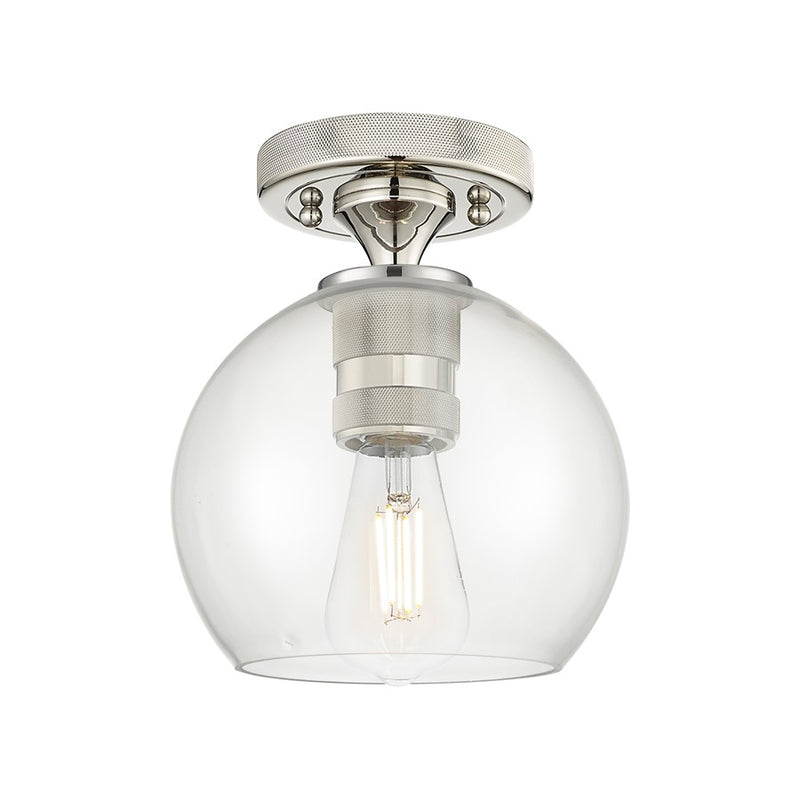 Innovations Crown Point 1Lt 6" Athens Flush, PN/Clear - 434-1F-PN-G122-6
