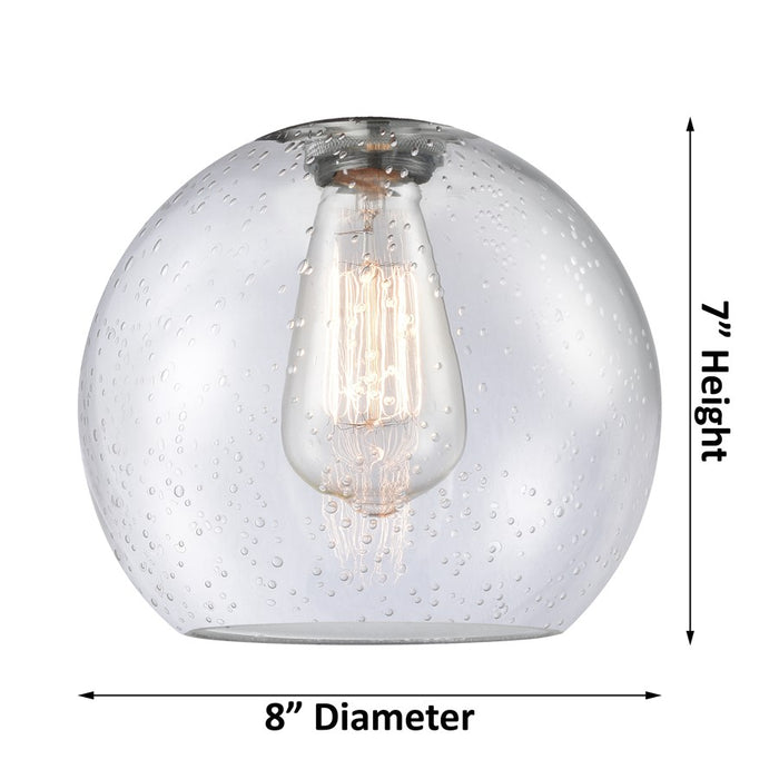 Innovations Crown Point 1Lt 8" Athens Flush, Polished Nickel/Seed