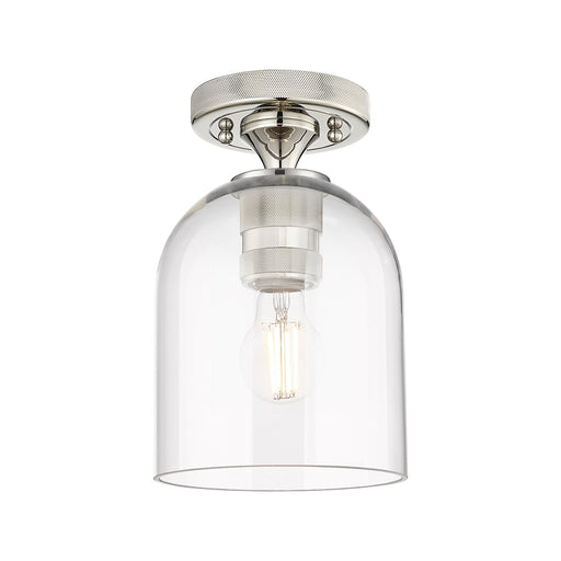 Innovations Bella 6in 1-Light Flush Mount | Industrial Polished Nickel and Clear Glass | Bathroom & Hallway | Model 434-1F-PN-G558-6CL