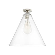 Innovations Crown Point 1Lt 16" Berkshire Flush, PN/Clear - 434-1F-PN-GBC-162