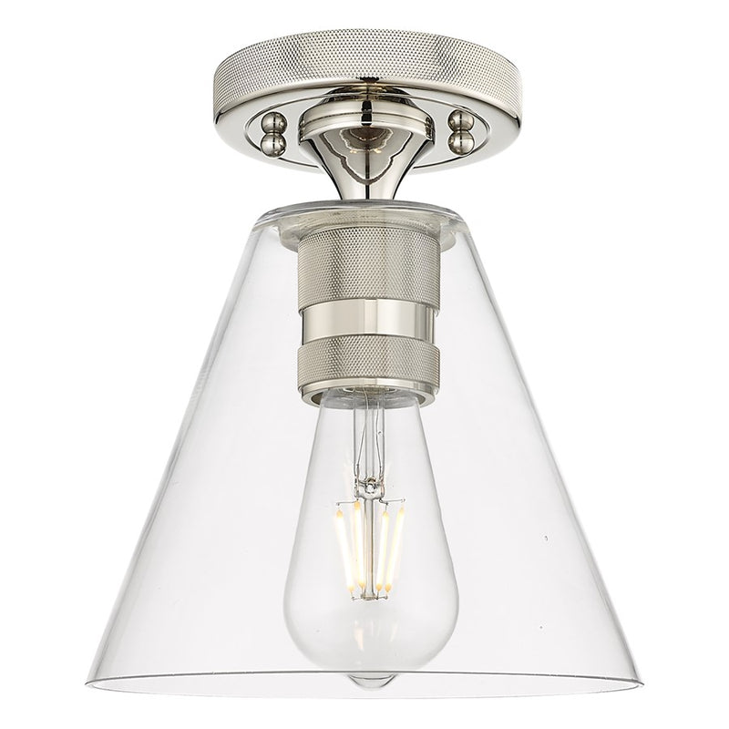 Innovations Crown Point 8" Berkshire Flush Mount, PN/Clear - 434-1F-PN-GBC-82