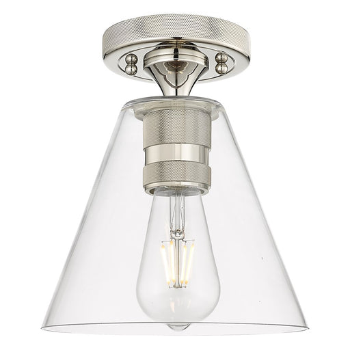 Innovations Crown Point 8" Berkshire Flush Mount, PN/Clear - 434-1F-PN-GBC-82