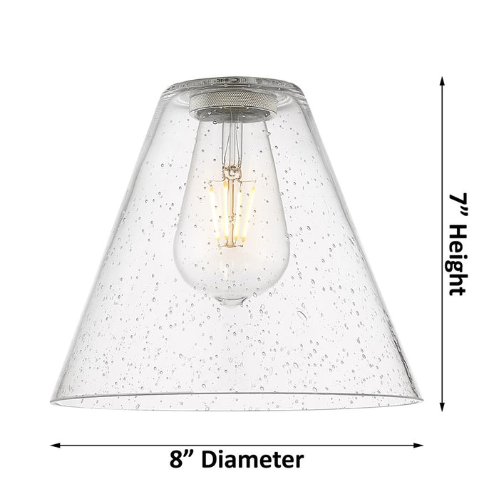 Innovations Crown Point 1Lt 8" Berkshire Flush, Polished Nickel/Seed