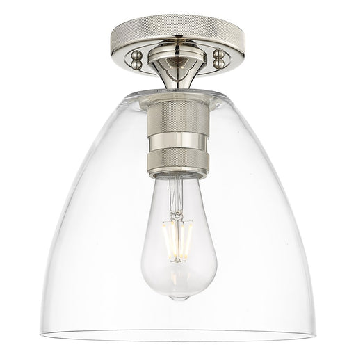 Innovations Crown Point 9" Bristol Flush Mount, PN/Clear - 434-1F-PN-GBD-92