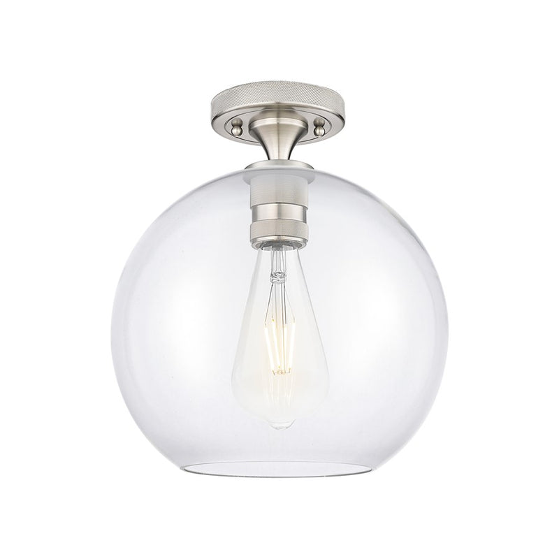 Innovations Crown Point 1Lt 10" Athens Flush, SN/Clear - 434-1F-SN-G122-10