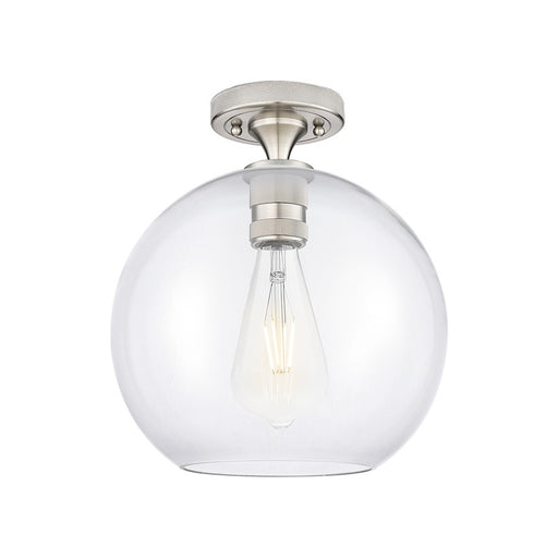 Innovations Crown Point 1Lt 10" Athens Flush, SN/Clear - 434-1F-SN-G122-10