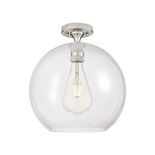 Innovations Crown Point 1Lt 12" Athens Flush, SN/Clear - 434-1F-SN-G122-12