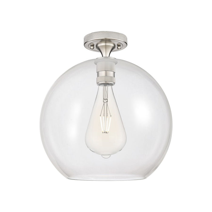 Innovations Crown Point 1Lt 12" Athens Flush, SN/Clear - 434-1F-SN-G122-12
