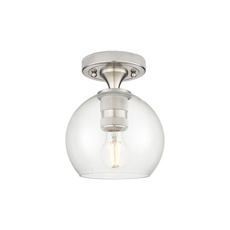 Innovations Crown Point 1Lt 6" Athens Flush, SN/Clear - 434-1F-SN-G122-6