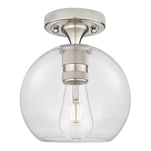 Innovations Crown Point 8" Athens Flush Mount, SN/Clear - 434-1F-SN-G122-8