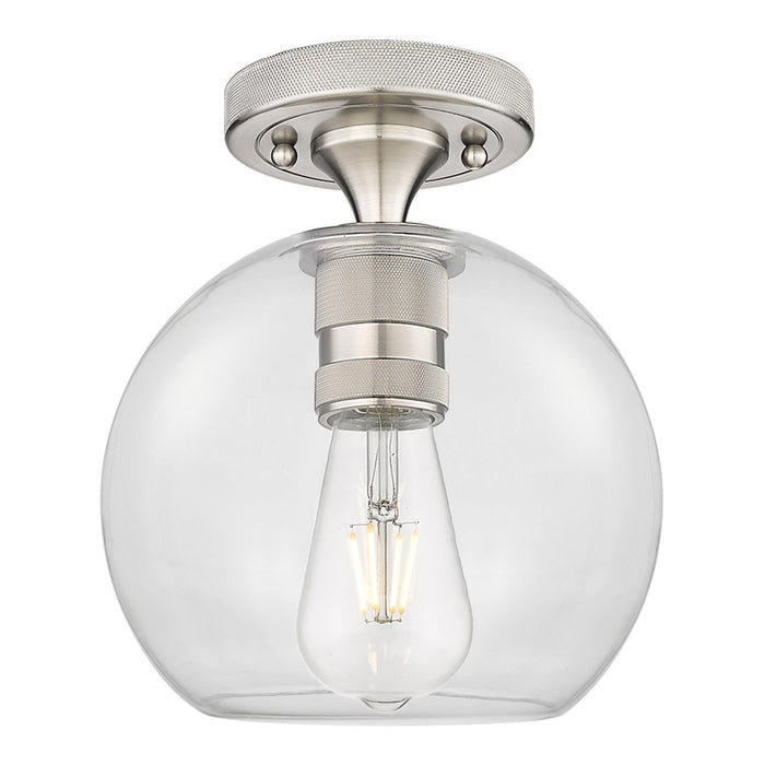 Innovations Crown Point 8" Athens Flush Mount, SN/Clear - 434-1F-SN-G122-8