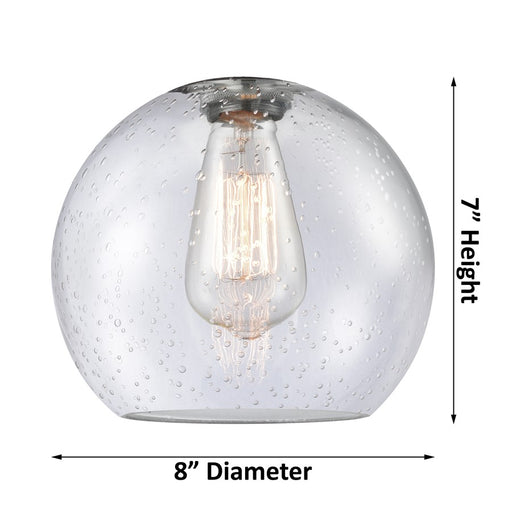 Innovations Crown Point 1Lt 8" Athens Flush, Satin Nickel/Seed