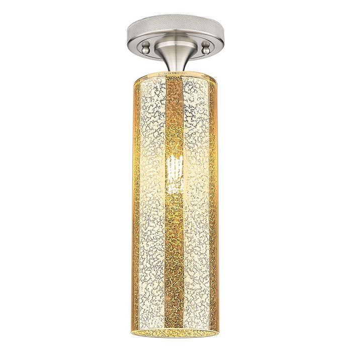 Innovations Crown Point 12" Flush Mount, SN/Merc - 434-1F-SN-G434-12ME