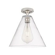 Innovations Crown Point 1Lt 12" Berkshire Flush, SN/Clear - 434-1F-SN-GBC-122
