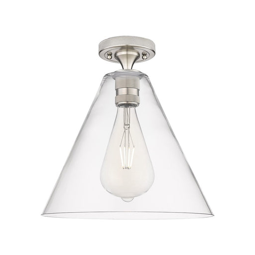 Innovations Crown Point 1Lt 12" Berkshire Flush, SN/Clear - 434-1F-SN-GBC-122