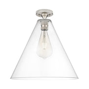 Innovations Crown Point 1Lt 16" Berkshire Flush, SN/Clear - 434-1F-SN-GBC-162