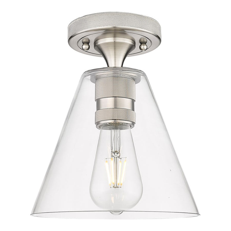 Innovations Crown Point 8" Berkshire Flush Mount, SN/Clear - 434-1F-SN-GBC-82