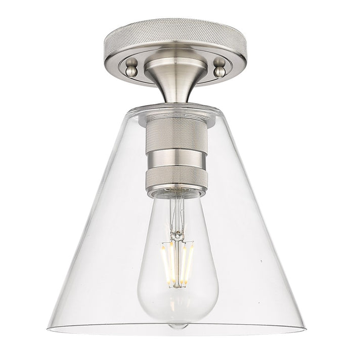 Innovations Crown Point 8" Berkshire Flush Mount, SN/Clear - 434-1F-SN-GBC-82