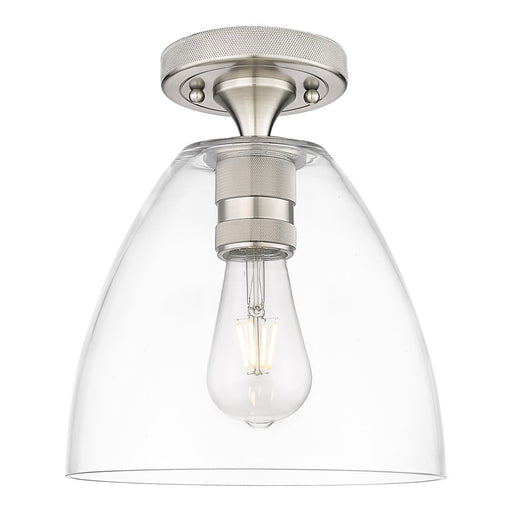 Innovations Crown Point 9" Bristol Flush Mount, SN/Clear - 434-1F-SN-GBD-92