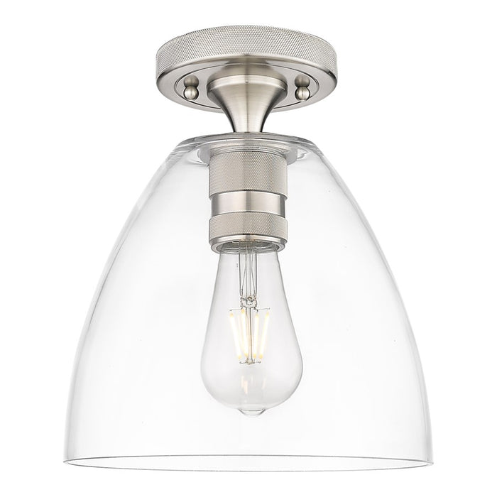 Innovations Crown Point 9" Bristol Flush Mount, SN/Clear - 434-1F-SN-GBD-92