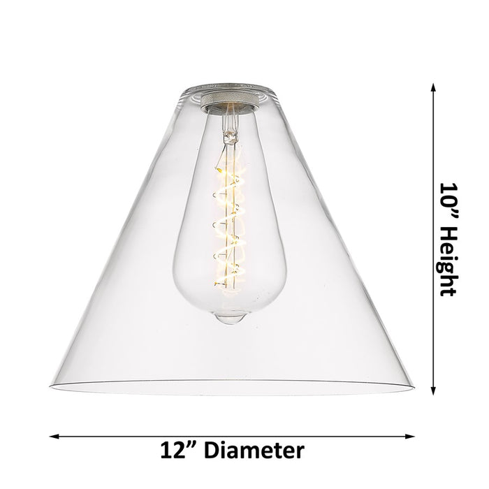 Innovations CP 1Lt 12" Berkshire Cord Pendant, Brushed Brass/CL