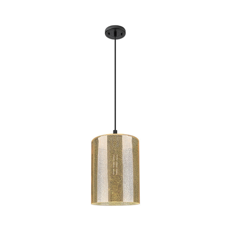 Innovations Cobbleskill 5in 1-Light Pendant | Industrial Matte Black and Mercury Glass | Kitchen Island & Dining Room | Model 434-1P-BK-G116