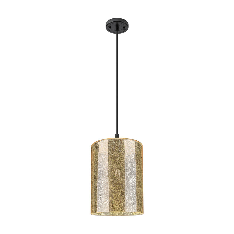 Innovations Cobbleskill 9in 1-Light Pendant | Industrial Matte Black and Mercury Glass | Kitchen Island & Dining Room | Model 434-1P-BK-G116-L