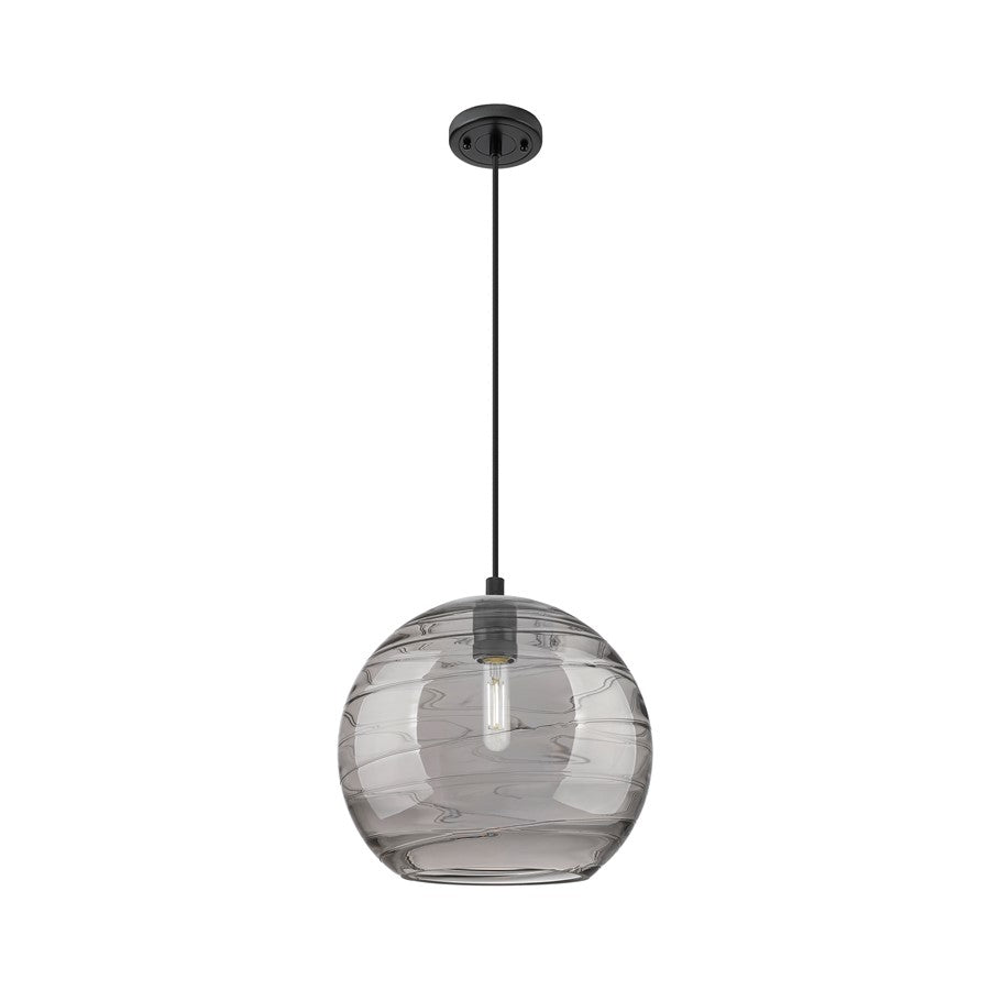 Innovations CP 1Lt 12" Athens DS Cord Pendant, BK/SDS - 434-1P-BK-G1213-12SM